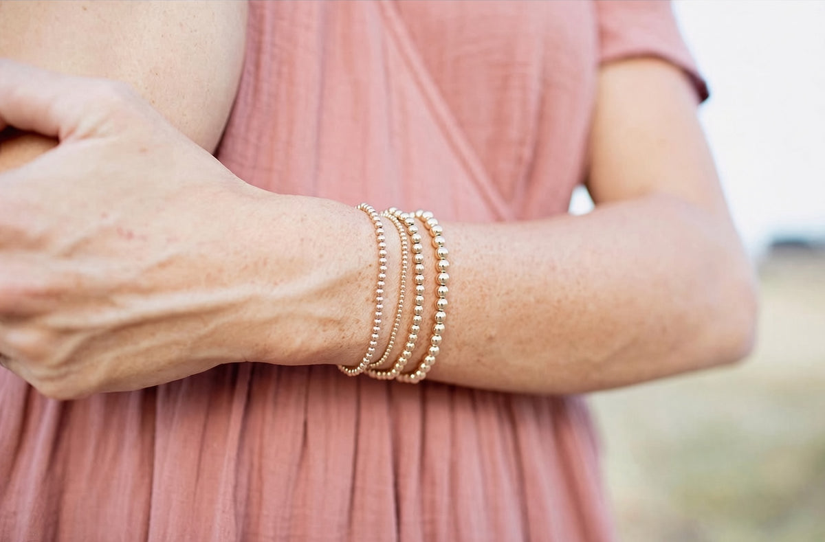 Gold Filled and Sterling Silver Beaded Bracelets