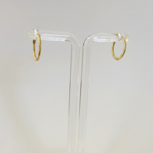 Textured Gold Hoop Earrings - Brand Style